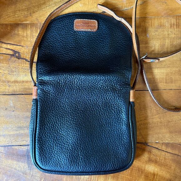 Vintage Courreges Paris Mini Crossbody Bag Black and Tan Leather - Picture 10 of 12